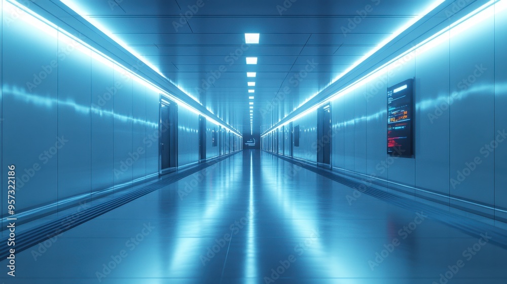 A 3D render of a blank magazine cover in a high-tech environment A 3D render of a blank magazine cover in a high-tech environment