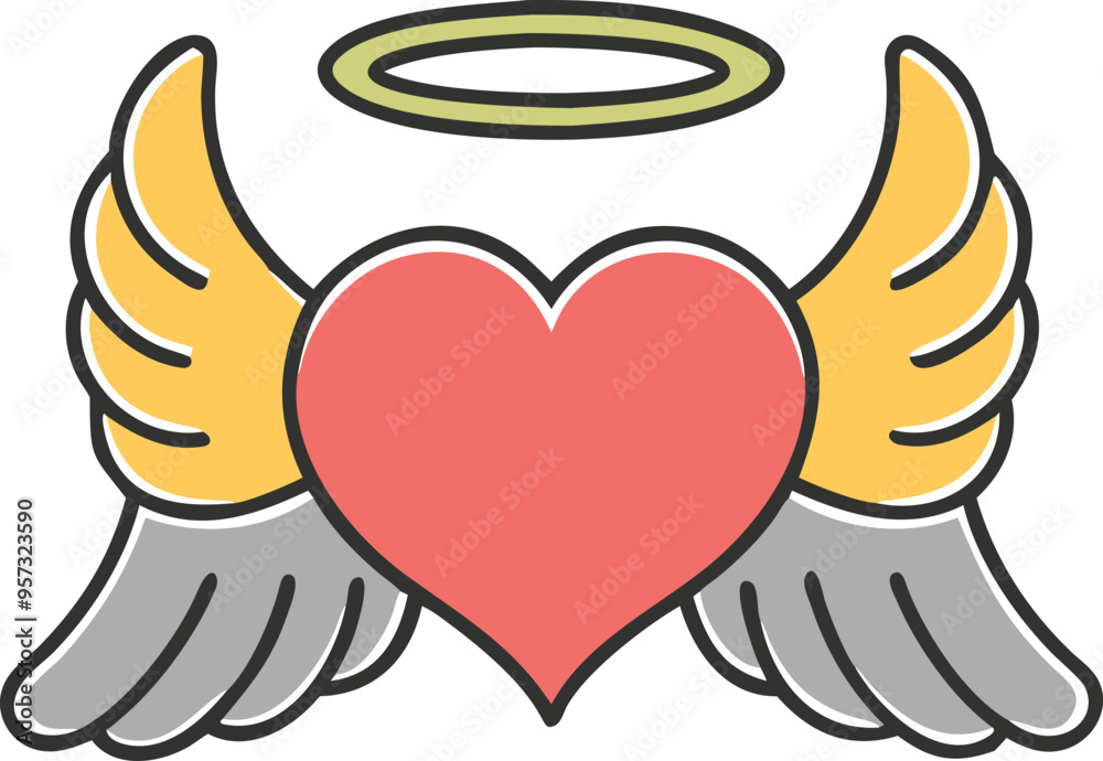 Cartoon Style Angel Wings Vector Design, Simple and Playful Wings Illustration, Ideal for Fantasy Themes, Children's Books, Games, and Design Projects, Isolated Angel Wings Vector on White Background Cartoon Style Angel Wings Vector Design, Simple and Playful Wings Illustration, Ideal for Fantasy Themes, Children's Books, Games, and Design Projects, Isolated Angel Wings Vector on White Background