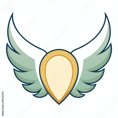 Cartoon Style Angel Wings Vector Design, Simple and Playful Wings Illustration, Ideal for Fantasy Themes, Children's Books, Games, and Design Projects, Isolated Angel Wings Vector on White Background