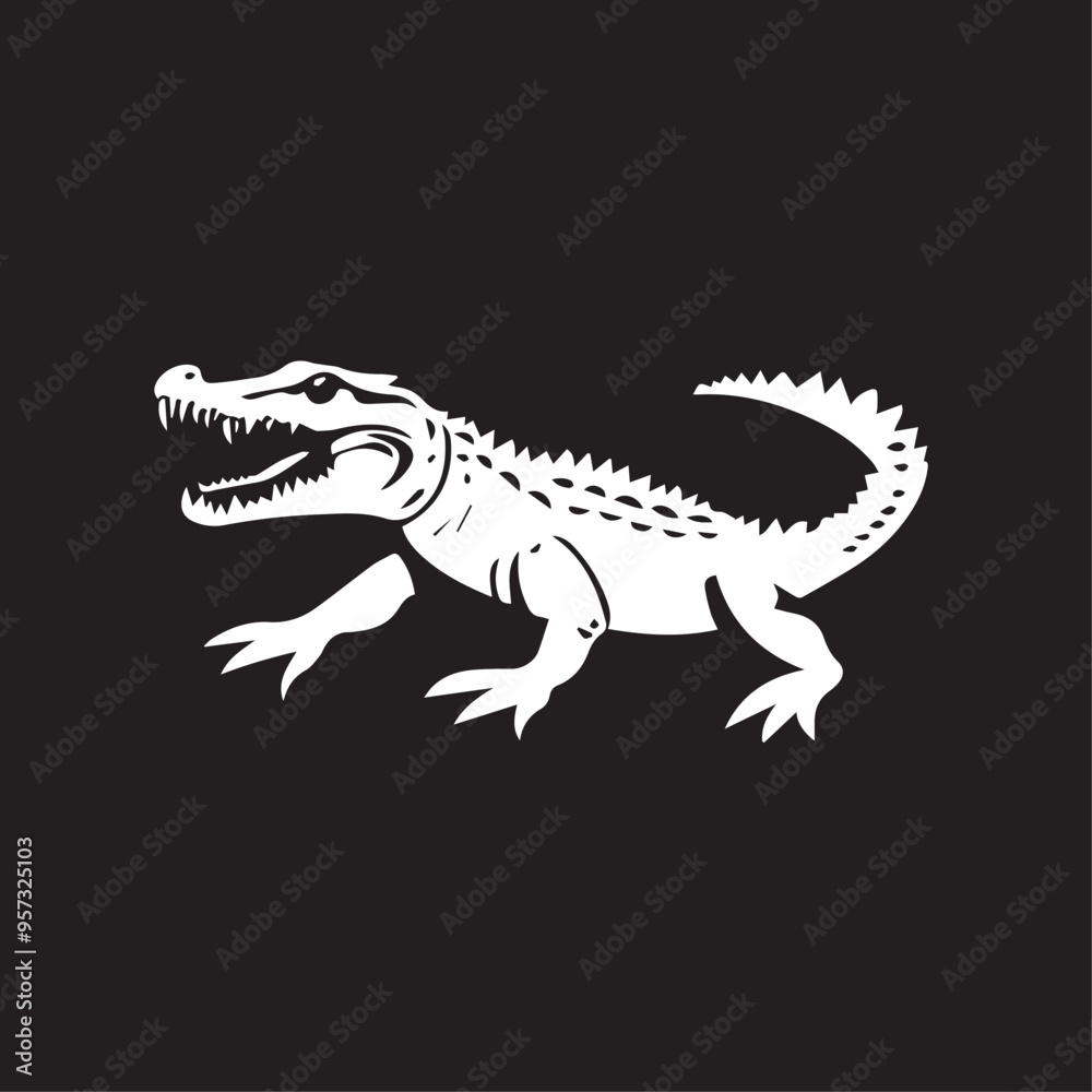 crocodile in cartoon, doodle style . Image for t-shirt, web, mobile apps and ui. Isolated 2d vector illustration in logo, icon, sketch style, Eps 10, black and white. AI Generative