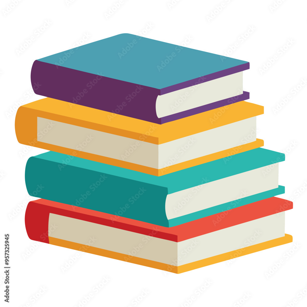 Stack of Books Vector Illustration on White Background, Minimalist Design for Educational Themes, Reading Icons, Knowledge Symbols, and Library Graphics, Books Stack Vector Isolated on White Stack of Books Vector Illustration on White Background, Minimalist Design for Educational Themes, Reading Icons, Knowledge Symbols, and Library Graphics, Books Stack Vector Isolated on White