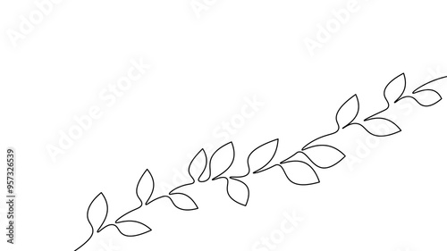 Single continuous line art growing sprout. Plant leaves seed grow eco natural farm concept design one sketch outline drawing vector illustration