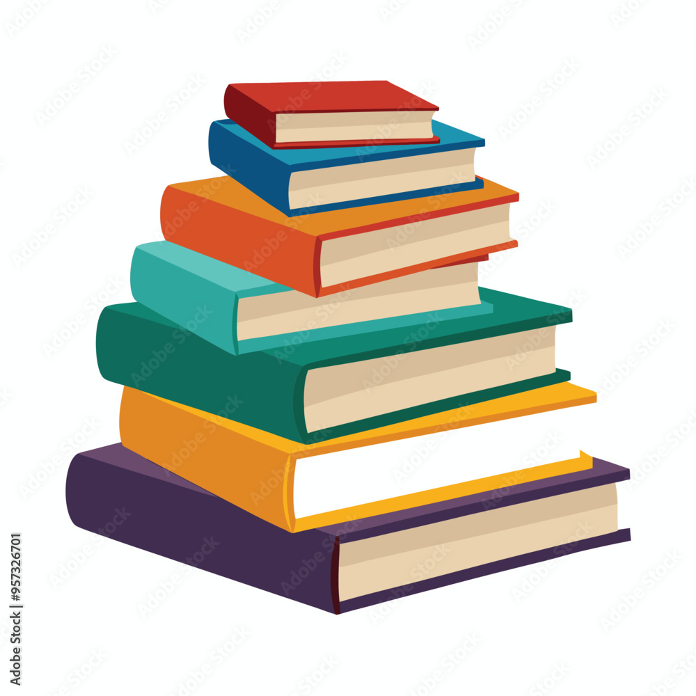 Stack of Books Vector Illustration on White Background, Minimalist Design for Educational Themes, Reading Icons, Knowledge Symbols, and Library Graphics, Books Stack Vector Isolated on White Stack of Books Vector Illustration on White Background, Minimalist Design for Educational Themes, Reading Icons, Knowledge Symbols, and Library Graphics, Books Stack Vector Isolated on White