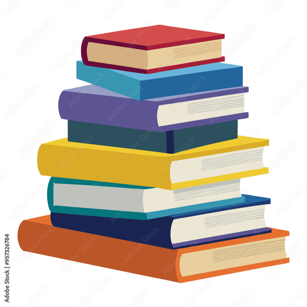 Stack of Books Vector Illustration on White Background, Minimalist Design for Educational Themes, Reading Icons, Knowledge Symbols, and Library Graphics, Books Stack Vector Isolated on White Stack of Books Vector Illustration on White Background, Minimalist Design for Educational Themes, Reading Icons, Knowledge Symbols, and Library Graphics, Books Stack Vector Isolated on White