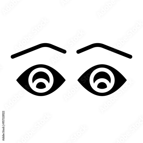 Eyes Vector Glyph Icon Design