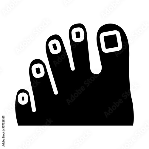Toenails Vector Glyph Icon Design