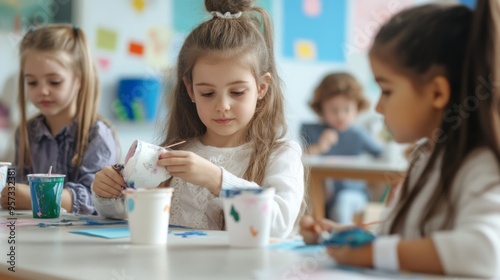 Children Engaged in Art Class