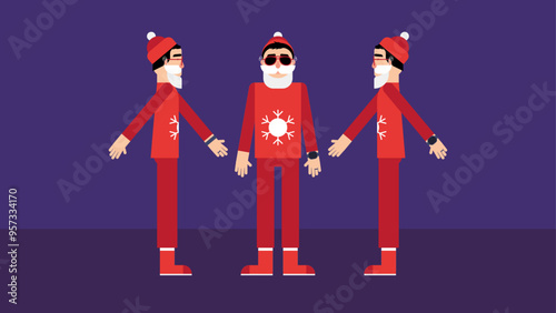 A Classic Hip Flat Santa in Basic Outfit