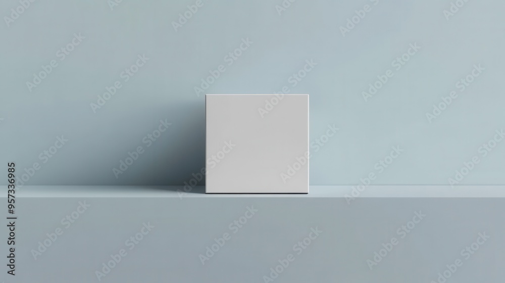 Fototapeta premium A blank packaging box on a minimalistic background for product mockup