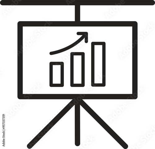 Projector Screen Icon Vector - Simple Flat Presentation Symbol for Visual Displays, Business Presentations, and Educational Tools