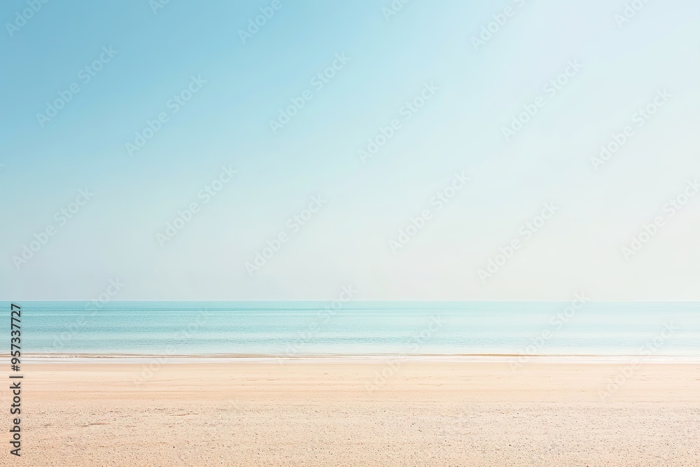 Serenity at empty sandy beach with calm sea Serenity at empty sandy beach with calm sea