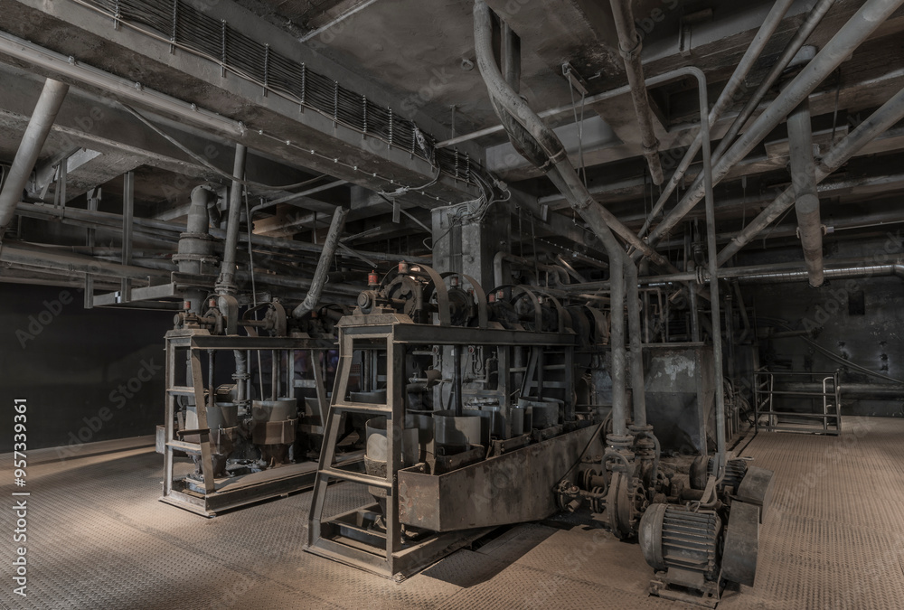 historic machinery of a abandoned mining site historic machinery of a abandoned mining site