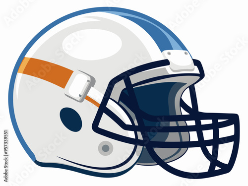 White Football Helmet Design. Vector Design of graphic white Football Helmet