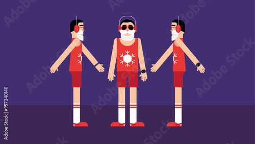 A Progressive Fashionable Flat Santa in Underwear