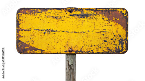 old road sign on transparent white background