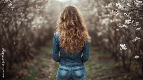 young woman with a slender physique poses gracefully, showcasing elegance and confidence with a full-body shot against a soft, neutral background