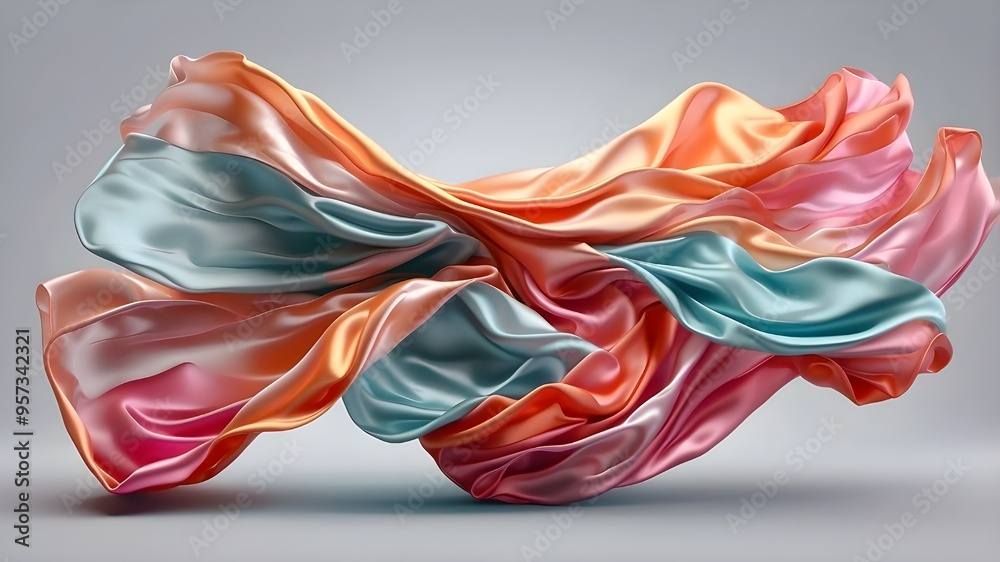 Silk fabric waving in the air Silk fabric waving in the air
