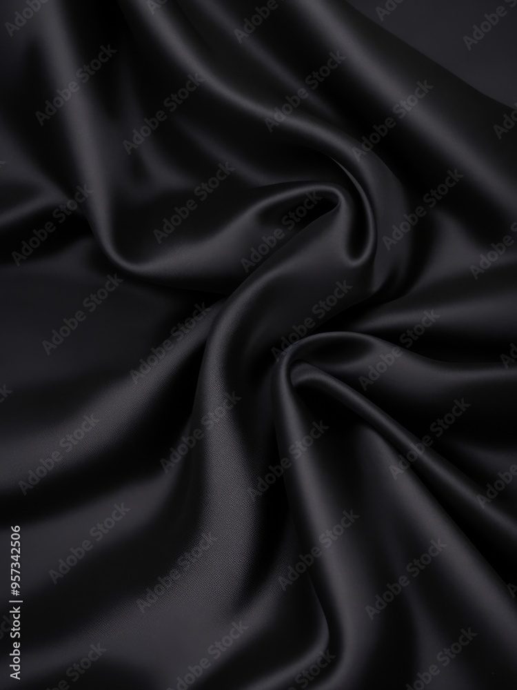 Beautiful black silk fabric, background. Beautiful black silk fabric, background.