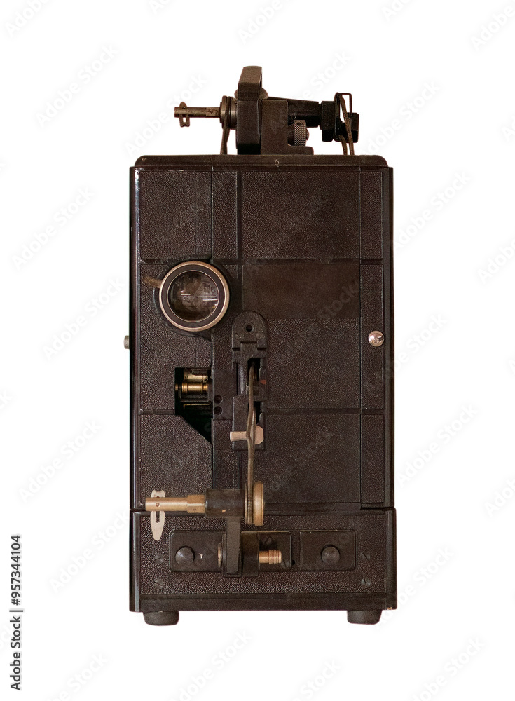 old movie projector on white, isolated old movie projector on white, isolated