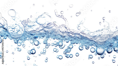 water bubbles on transparent white background