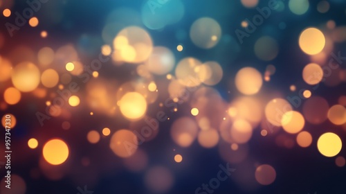 Abstract bokeh lights with soft background light illustration. New year, birthday, holidays celebration