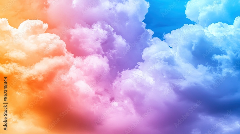 A cloud-filled sky with a plane in the foreground and blue skies in the backdrop A cloud-filled sky with a plane in the foreground and blue skies in the backdrop