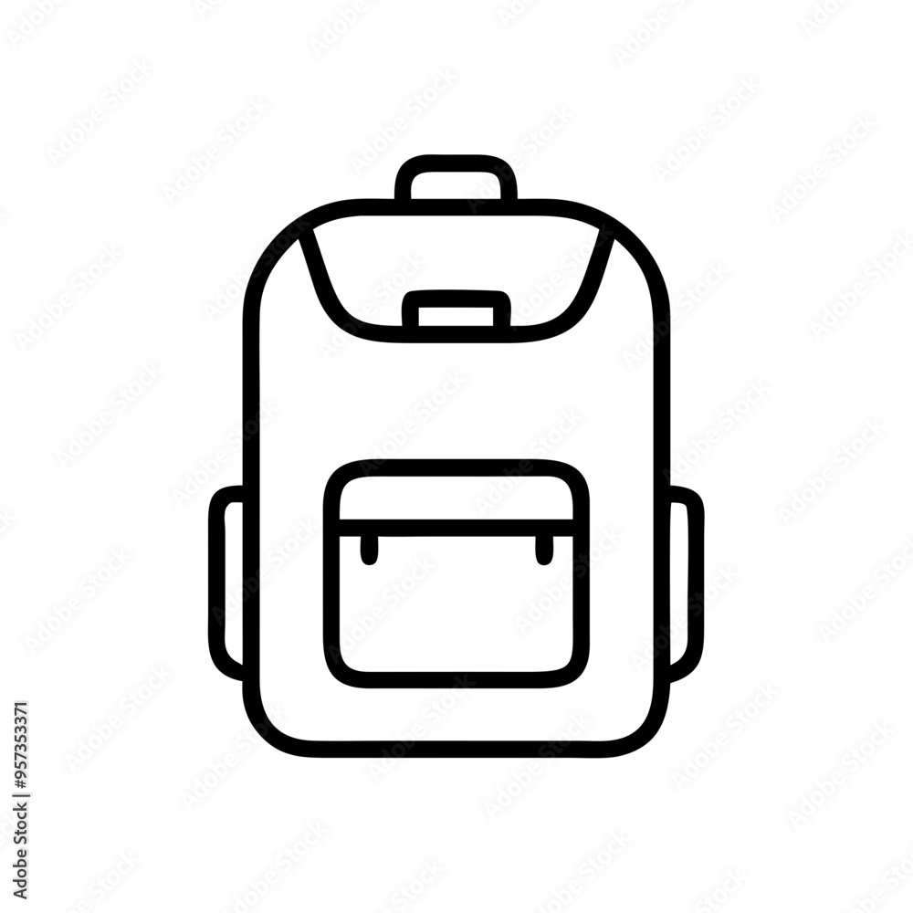 Backpack Vector Outline School Bag Design for Travel Education and Business Illustrations