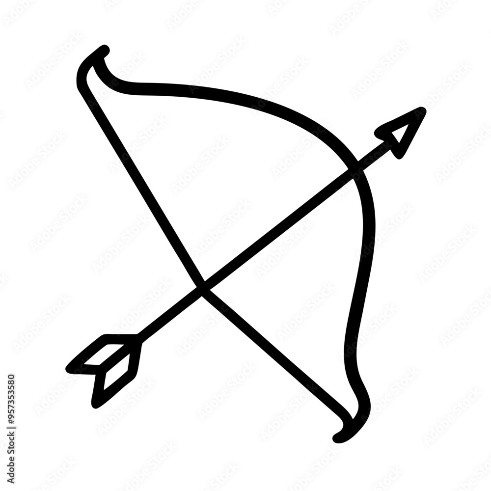 Archery Bow and Arrow Vector Minimalist Design for Sports and Hunting Graphics Archery Bow and Arrow Vector Minimalist Design for Sports and Hunting Graphics
