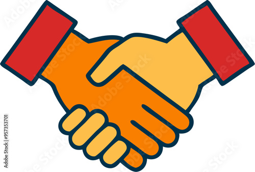 Handshake Agreement Cooperation Business Deal Vector Illustration Symbolizing Partnership Unity