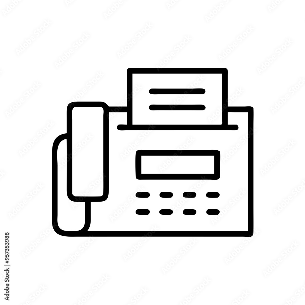 Fax Machine Vector Retro Office Equipment Communication Illustration Editable Design Fax Machine Vector Retro Office Equipment Communication Illustration Editable Design