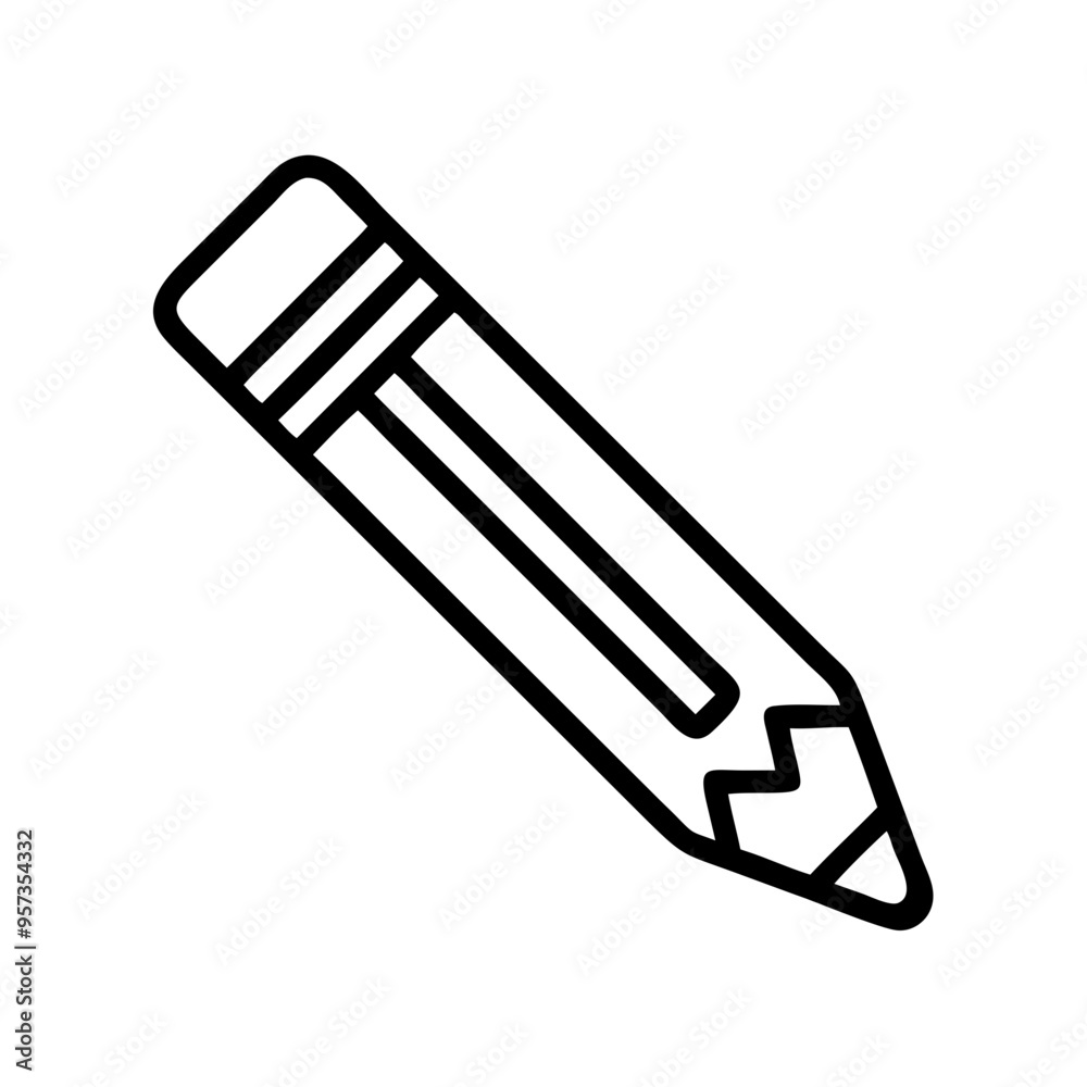 Black Outline Pencil Vector Simple Design Creative Writing Tool Illustration Black Outline Pencil Vector Simple Design Creative Writing Tool Illustration