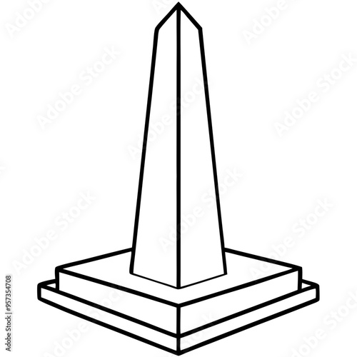 Obelisk Vector Silhouette Ancient Monument Symbol of Victory and Achievement