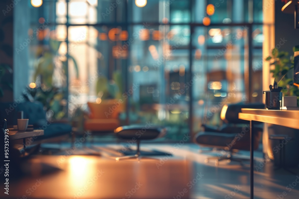 Blurring the Background in a Modern Office Interior Blurring the Background in a Modern Office Interior