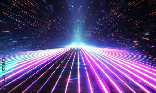 A blue and red background with a bright light in the middle