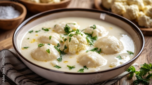 Wallpaper Mural Hungarian national cuisine: Milk soup with dumplings and cauliflower. Torontodigital.ca