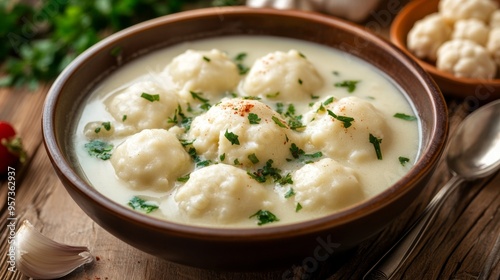 Wallpaper Mural Hungarian national cuisine: Milk soup with dumplings and cauliflower. Torontodigital.ca