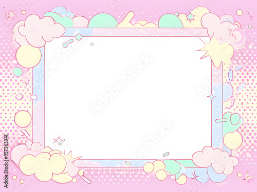 Wallpaper Mural Dreamy Cute Frame Background with Stars and Clouds
 Torontodigital.ca