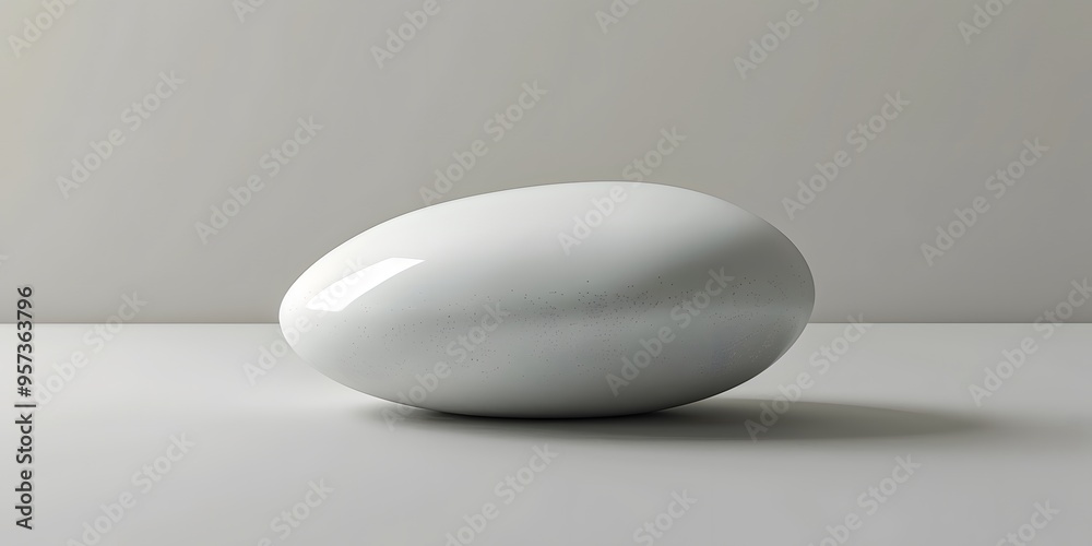 A 3D render of a white, modern paperweight with a sleek, minimalist design on a plain, neutral background. A 3D render of a white, modern paperweight with a sleek, minimalist design on a plain, neutral background.