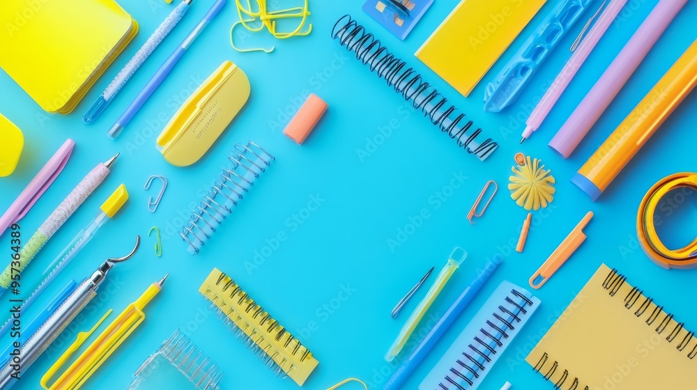 School stuff, vibrant backdrop School stuff, vibrant backdrop