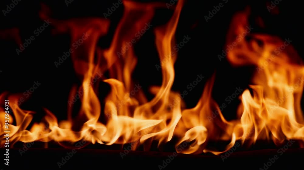 Fire, burning flame. Tongues of orange flame. Bright burning flames on a black background. Fire in slow motion. Wall of Real fire, abstract background. Dancing fire, Super slow motion video. Fire, burning flame. Tongues of orange flame. Bright burning flames on a black background. Fire in slow motion. Wall of Real fire, abstract background. Dancing fire, Super slow motion video.