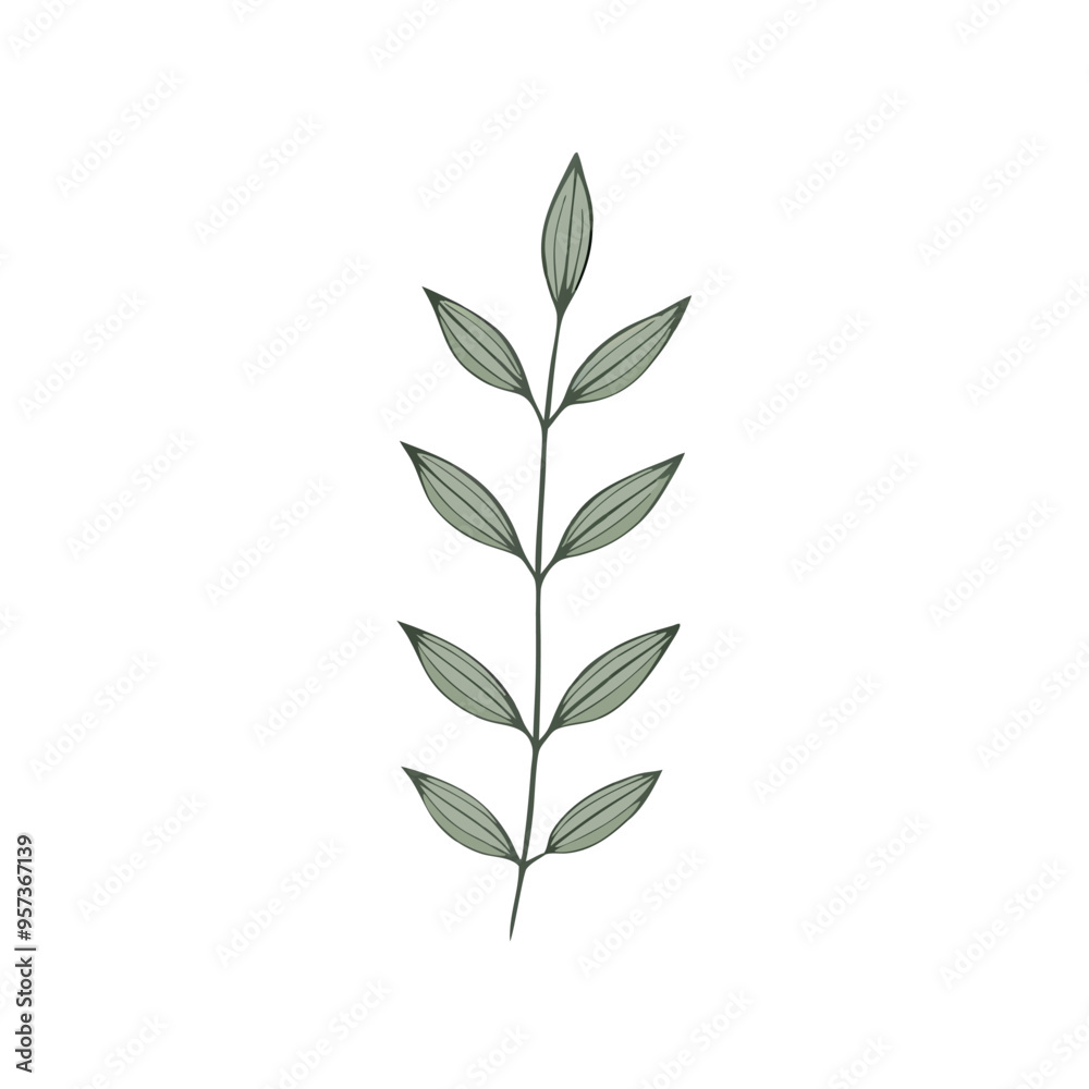 Set of hand tree branches with leaves, vector silhouette, isolated white background Set of hand tree branches with leaves, vector silhouette, isolated white background