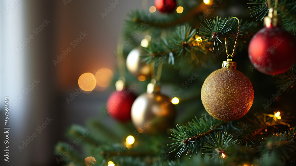 Obraz premium christmas tree with baubles