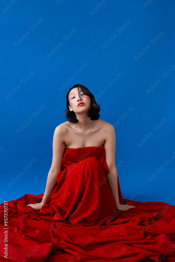Woman in red dress Woman in red dress