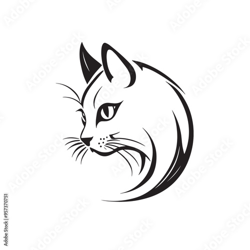 Abstract creative cat logotype design vector illustration