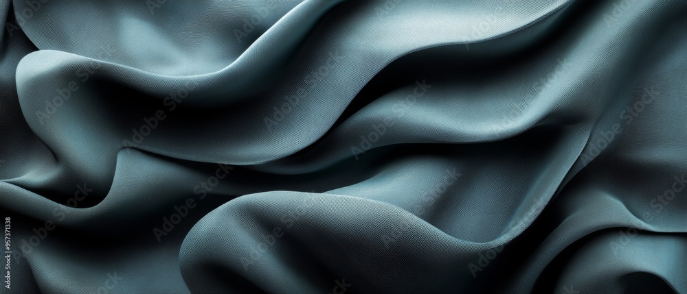 Fototapeta premium A blue fabric with a wave pattern