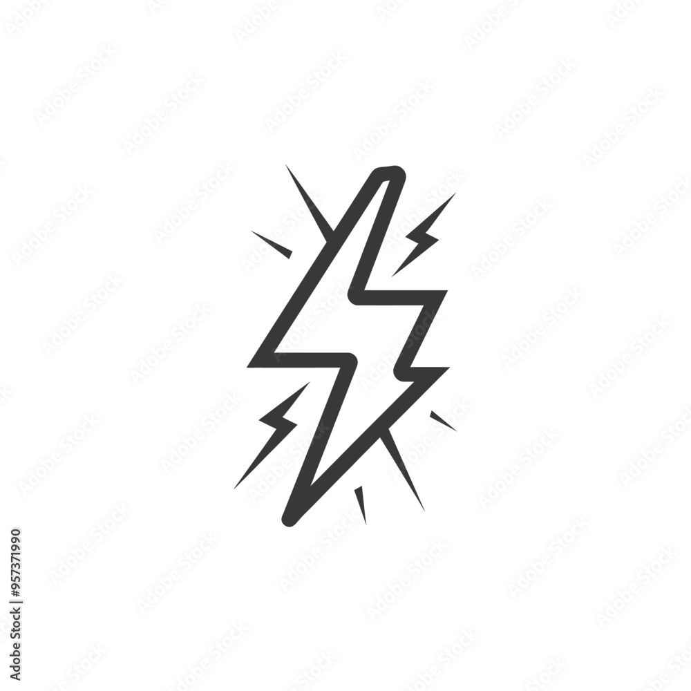 A stylized lightning bolt with radiating lines A stylized lightning bolt with radiating lines