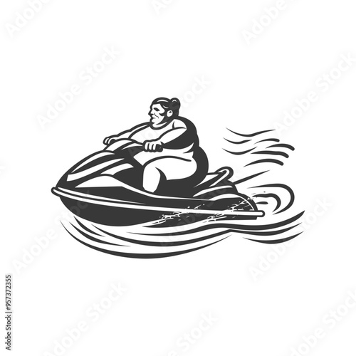 A woman riding a jet ski on a body of water