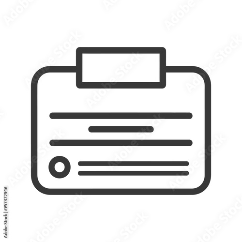 Black and White Line Drawing of an ID Card
