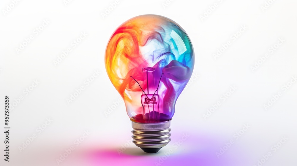 Old classic lamp with bright rainbow colors inside. Neural network ai generated art Old classic lamp with bright rainbow colors inside. Neural network ai generated art