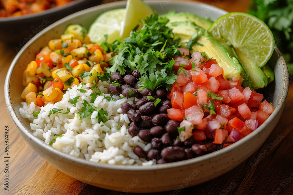 Create a vibrant bowl of fresh ingredients with colorful veggies and grains for a satisfying meal at a sunny picnic Create a vibrant bowl of fresh ingredients with colorful veggies and grains for a satisfying meal at a sunny picnic